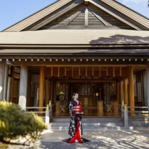 総檜造りの神殿「賀寿殿」の外観｜伊勢おかげさま婚